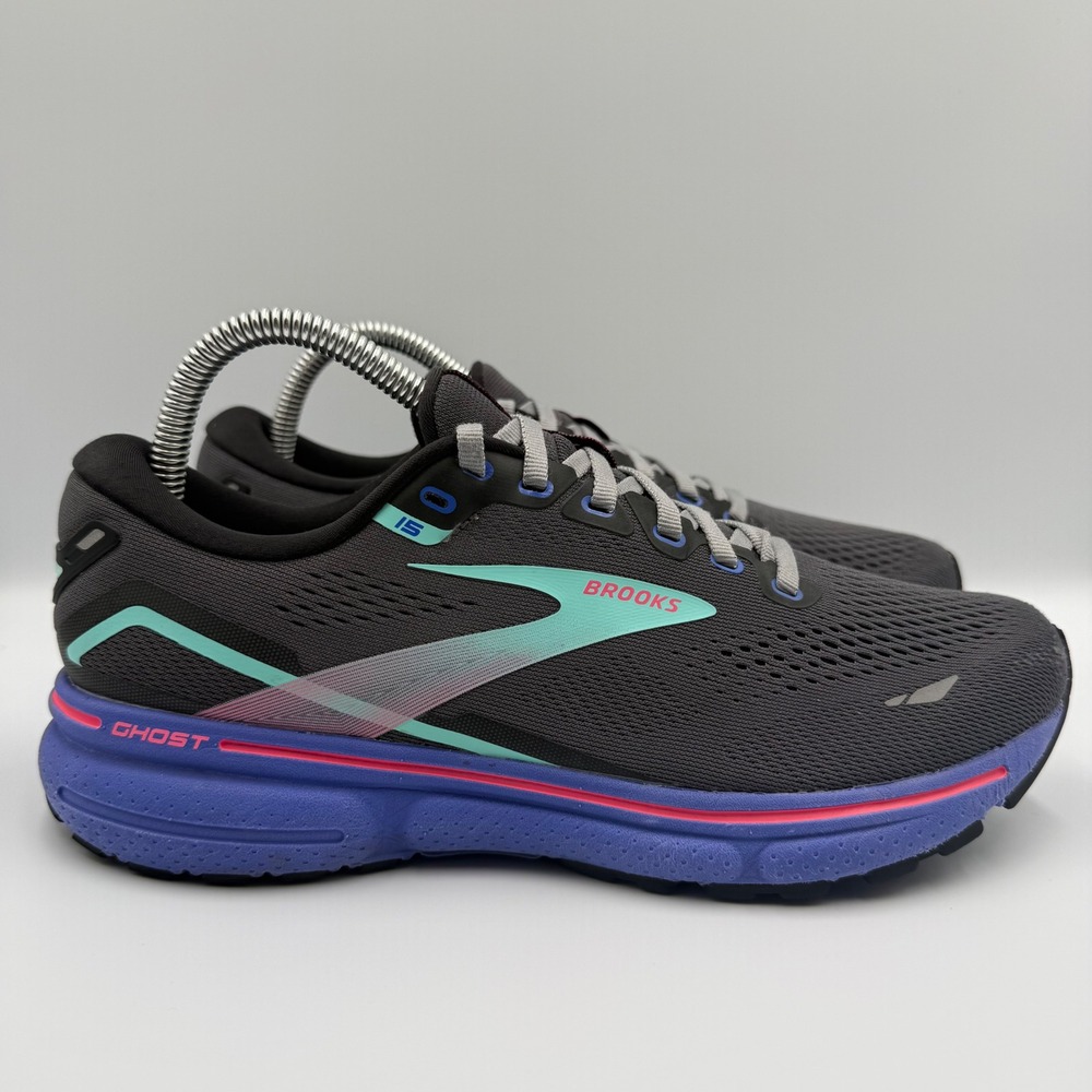Brooks Ghost 15 Running Shoes Grey Women 8.5 Athletic Sneakers 1203801B079